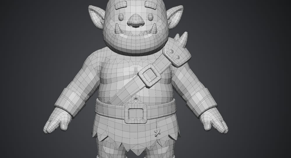 AI tool generating the goblin's 3D mesh from the concept